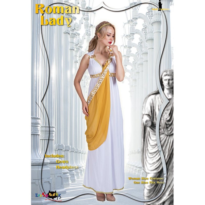 EraSpooky Women's Roman Lady Greek Goddess Costume(White, OneSize) - Image 2